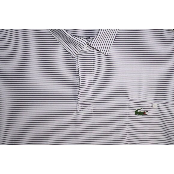 Lacoste Sport Polo Shirt - Men's XXL - Striped Purple & White 🐊 - Picture 3 of 16